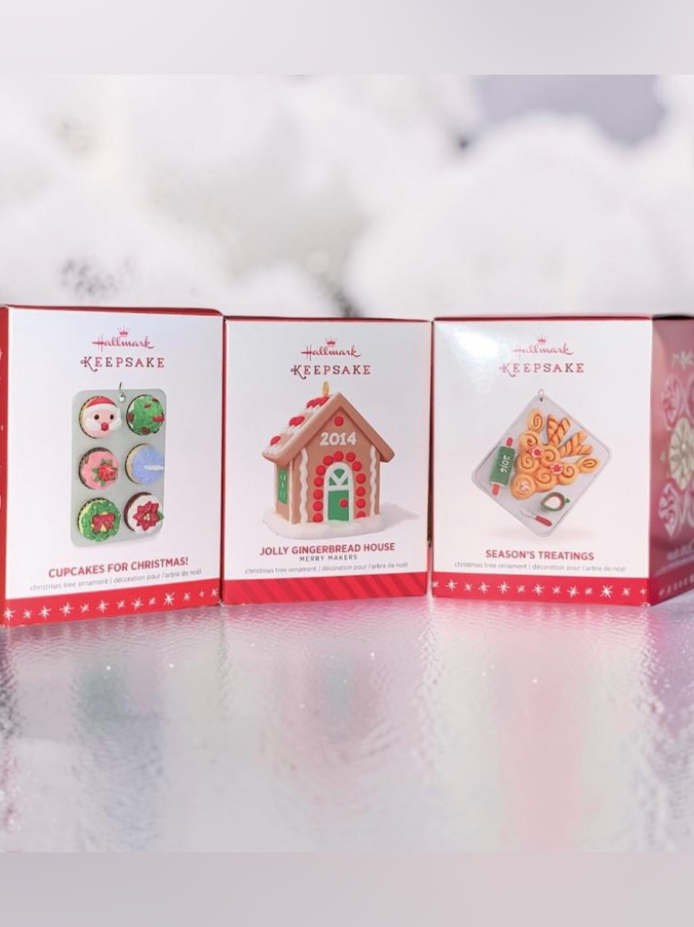 Hallmark Ornament Lot Cupcakes Gingerbread House Seasons Treatings! NIB